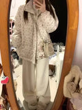 Fashionkova Christmas Gift outfit Gagaok Winter Coat Korean Fashion Parkas Sweet Floral Printed Stand Collar Warm Jackets Female Gentle Ropa De Invierno Mujer