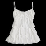 FashionKova-Emo Girl Gothic Punk Rock Aesthetic Women's Crop Top Sexy Slim Chic Solid Color Lace Camisole Tops Harajuku Retro Y2K Streetwear