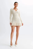 Fashionkova Vallen Ruffled Bow Knit Mini Dress