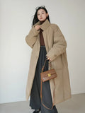 Fashionkova Christmas Gift outfit Long Parkas Winter Women Clothing Windproof Outerwear Warm Thick Cotton-padded Jacket Single-breasted Cold Coat Warm Jacket