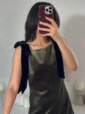 Fashionkova Women Velvet Strap Mini Dress Sleeveless Backless Square Collar Loose Elegant Evening Party Dresses Female Casual Zipper Robe