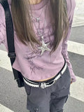 Fashionkova HOUZHOU Y2k Harajuku Graphic T Shirts Women American Retro Grunge Streetwear Kpop Print Long Sleeve Slim Tees Tops 2000s Spring