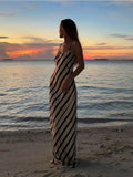 Fashionkova Just Your Stripe Backless Maxi Dress