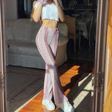 Fashionkova Christmas gift Christmas outfit 2024 Summer Bohemia Women’s Bootcut Pants Elastic Trousers New Fashion Slim Fit Tight Printed Casual Pant Female Long Streetwear