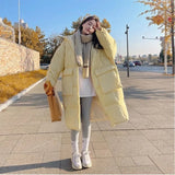 Fashionkova Christmas Gift outfit 2024 New Korean Women's Jacket Winter Parkas Loose Hooded Cotton Padded Female Long Down Jacket Thicken Oversize Puffer Coats