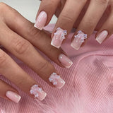 Fashionkova 24Pcs Long Coffin False Nails with Star Rhinestones Black Y2K Nail Art French Gradient Full Cover Press on Nail Tips for Girls