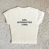 FashionKova-Vintage Harajuku Aesthetic Grunge Punk Y2K Print Baby Tee Emo Girl Casual Fashion Crop Tops Sexy Slim Fit Chic O-Neck Streetwear