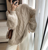 FashionKova Newly Knitted Sweater  Women Lady Pullovers Autumn Winter Oversized Long Sleeve Tops Elegant Pullovers High Street Knitwear