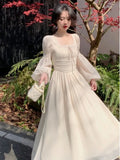 Fashionkova New Spring Summer Women Elegant Casual Midi Party Dresses Vintage A-Line Solid Chic Prom Wedding Vestidos Female Clothes Robe