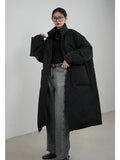 Fashionkova Christmas Gift outfit Long Parkas Winter Women Clothing Windproof Outerwear Warm Thick Cotton-padded Jacket Single-breasted Cold Coat Warm Jacket