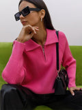 Fashionkova Christmas Gift outfit  Autumn Winter Simple Casual Polo Collar Knitted Pullover Sweate Office Lady Fashion Warm Top Women Knitted Long Sleeves