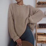 FashionKova Oversize Knitted  Sweater Women  Long Sleeve Tops Elegant Streetwear Pullovers Korean Harajuku Basic Jumpers Pull Femme