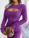 FashionKova Knitted Sweater Dresses For Women Long Sleeve Sexy Bodycon Tight Dresses Elegant Ribbed Dress Female Autumn Winter Clothes