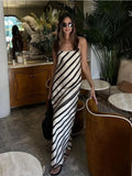 Fashionkova Just Your Stripe Backless Maxi Dress