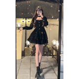 Fashionkova Christmas outfit Christmas Red Dress Female Hepburn Style Temperament Long Sleeved Slim Velvet French Dress Autumn Winter Sweet Holiday Outfit