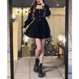 Fashionkova Christmas outfit Christmas Red Dress Female Hepburn Style Temperament Long Sleeved Slim Velvet French Dress Autumn Winter Sweet Holiday Outfit