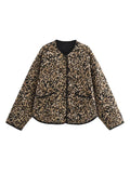 Fashionkova TRAF Lightweight Padded Jackets Outerwears Women's Quilted Jacket Woman Autumn Winter Coat Female Leopard New in Coats 2024