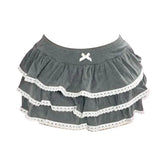 FashionKova-Fairy Aesthetic Kawaii Fashion Short Skirt Emo Girl Harajuku Women Bottoms Sweet Bow Decoration Y2K White Casual cute Sexy skirt