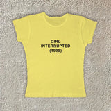 FashionKova-Vintage Harajuku Aesthetic Grunge Punk Y2K Print Baby Tee Emo Girl Casual Fashion Crop Tops Sexy Slim Fit Chic O-Neck Streetwear