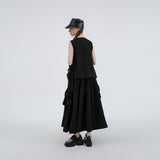 FashionKavo Original Design Tops for Women 2023 Bow Black Vest Sweet Japanese Skirt Striped Summer Skirts for Woman Free Shiipping