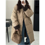 Fashionkova Christmas outfit Winter Women's Down Puffer Jackets Baggy Thickening Warm Corduroy Collar Clothing Boutique Clothes Cotton Medium and Long Coats