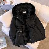 Fashionkova Christmas Gift outfit 2023 New Fashion Women Winter Jacket Fake Fur Collar Oversized Long Coat Hooded Warm Lining Female Puffer Jacket Parkas Mujer