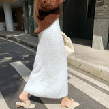 Fashionkova Christmas Gift outfit Gagaok Imitation Mink Fur Woman Skirt Autumn Winter Slim High Waist Warm Skirts Female Korean Fashion Bodycon Gentle Clothes