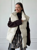 Fashionkova Christmas Gift outfit   Autumn Winter Cotton Vest Jacket Women Thicken Warm Loose Casual Vest Parkas Jacket Sleeveless Cotton Clothing Parkas