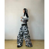 Fashionkova 2024 Women Camouflage Cargo Pants Y2k Retro Fashion Streetwear High Waist Baggy Trousers Harajuku Casual Wide Leg Pants Clothes