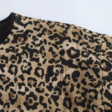 Fashionkova PB&ZA 2024 early autumn new women's fashion animal print round neck long sleeve single-breasted cotton jacket coat