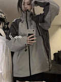 Fashionkova Christmas Gift Outfit  Streetwear Techwear Jacket Women Windbreaker Vintage Anorak Harajuku Oversize Zipper Hooded Korean Reviews Many Clothes