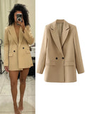 Fashionkova TRAF Blazer Woman Black Beige Khaki Blue Green Gray Women coat Fashion Office Wear Women's Blazers Jacket Outerwears 2024