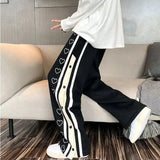 Fashionkova Harajuku Wide leg Sweatpants Oversize Men Streetwear Side Button Baggy Pants Casual Sport Split Basketball Women Track Trousers