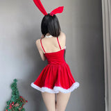 Fashionkova Christmas outfit Sexy Christmas Party Dress Sweet Bunny Girl Costume Sexy Lingeries Cosplay New Year Maid Role Play Uniform Party Stage Costume