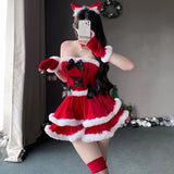 Fashionkova Christmas outfit Women's Sexy Lingerie Christmas Dress Cosplay Costume for Plush Santa Claus Clothing Sets New Year Xmas Party Costumes New