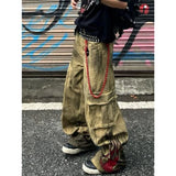 Fashionkova 2024 High Waist Womens Jeans Vintage Straight Baggy Print Pants Streetwear American Fashion Y2K Casual Wide Leg Denim Trouser