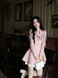 Winter Blazer Elegant Dress Women  Korean Fashion Elegant Party Mini Dress Female Long Sleeve Sweet One piece Dress 2022 New