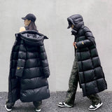 Fashionkova Christmas outfit Black Down Jacket Women Hooded Coat Keep Thickening Warm Fashion Streetwear Duck Down Feather Female 2024 Winter Long Outwear