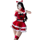 Fashionkova Christmas outfit Women's Sexy Lingerie Christmas Dress Cosplay Costume for Plush Santa Claus Clothing Sets New Year Xmas Party Costumes New