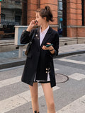 Fashionkova Women Casual Blazer Notched Single Button Belt Gathered Waist Solid Color Irregular Coat Fashion 2024 Clothing