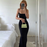 Fashionkova Satin Slip Sleeveless Backless Maxi Dress Women 2023 Y2K Summer Bodycon Elegant Sexy Outfits Ladies Birthday Party Club Sundress