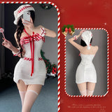 Fashionkova Christmas outfit Women Velour Sexy Christmas Skirt Cosplay Christmas Costume Women's Short Dress Sexy Party Mini Dress Sexy Bodysuits Lingerie