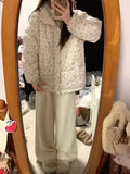Fashionkova Christmas Gift outfit Gagaok Winter Coat Korean Fashion Parkas Sweet Floral Printed Stand Collar Warm Jackets Female Gentle Ropa De Invierno Mujer