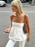 Fashionkova Strapless Top Women Sexy Off Shoulder Solid Tube Tops Female 2024 Summer High Street Sleeveless Fashion Slim Streetwears Lady