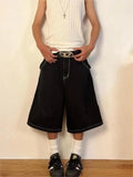 Fashionkova Y2k Vintage Baggy Jeans Shorts Woman Streetwear Jorts Korean Harajuku Gothic Oversized Denim Pants Embroidery Summer