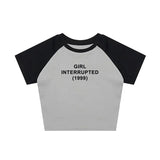 FashionKova-Vintage Harajuku Aesthetic Grunge Punk Y2K Print Baby Tee Emo Girl Casual Fashion Crop Tops Sexy Slim Fit Chic O-Neck Streetwear