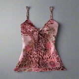 FashionKova-2000s Harajuku Aesthetic Women's Casual Camisole Top Sexy Slim Chic Silk Floral Crop Tops Kawaii Sweet Cute Girly Style Clothing