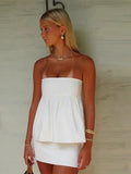 Fashionkova Strapless Top Women Sexy Off Shoulder Solid Tube Tops Female 2024 Summer High Street Sleeveless Fashion Slim Streetwears Lady