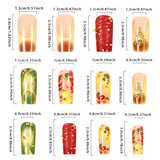 Fashionkova 24pcs Baroque Gold Sun Decor Fake Nail Patches 3D European Ballet Coffin Press on Nails for Women Wearable French False Nails