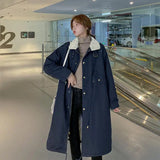 Fashionkova Christmas Gift outfit Winter Women Clothing Stand-up Collar Parkas Korean Fashion Oversized Thick Windproof Warm Long Jacket Coat Women OutwearTops